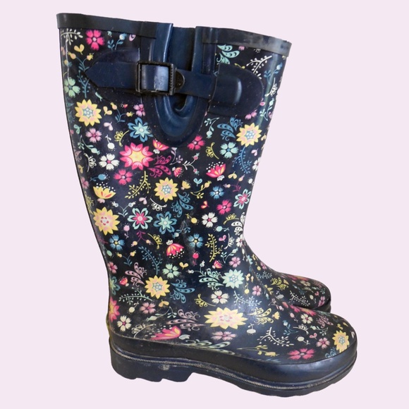 Western Chief Floral Women's rain boots sz 8 - Picture 2 of 4